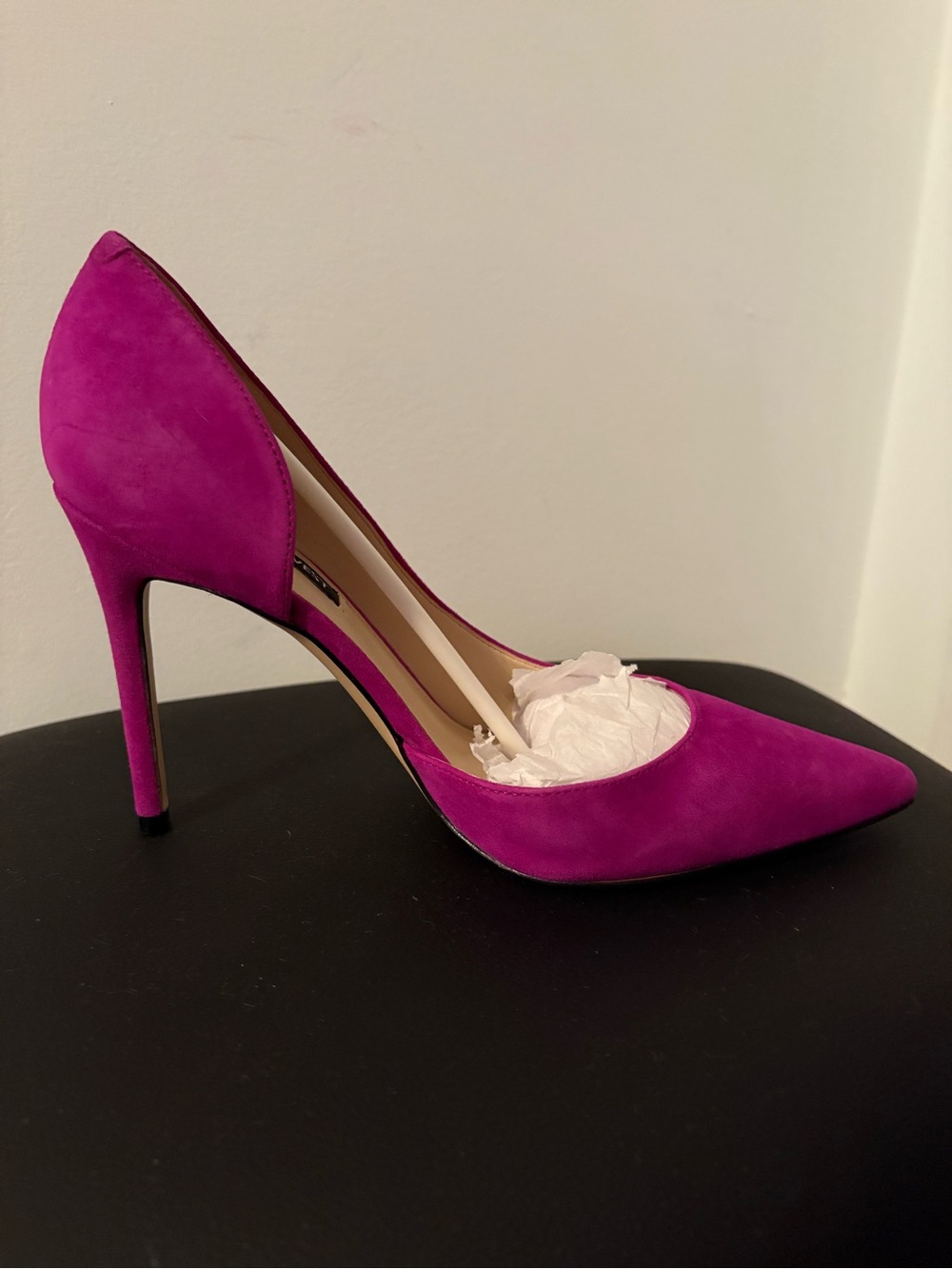 Women's Mine West Fuchsia Suede Pointed-Toe High Heels